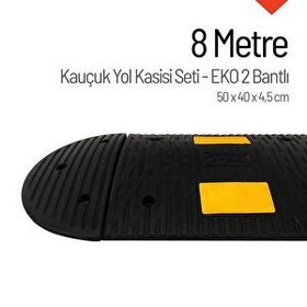 İleri Trafik Kauçuk Hız Kesici 50x40x4,5 cm Eko 2 Bantlı 8 m Yol Kasisi