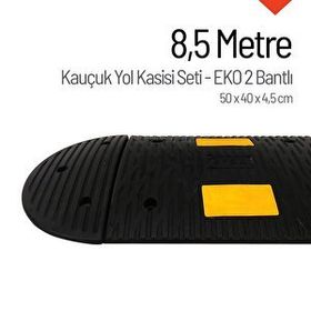 İleri Trafik Kauçuk Hız Kesici 50x40x4,5 cm Eko 2 Bantlı 8 m Yol Kasisi