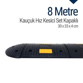İleri Trafik Kauçuk Hız Kesici Set Kapaklı 8 m Eko Yol Kasisi