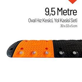 İleri Trafik Oval Plastik Hız Kesici Set 9,5 m Yol Kasisi