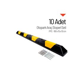 İleri Trafik PPC 180x15x10 cm 10 Adet Oto Park Araç Stoperi