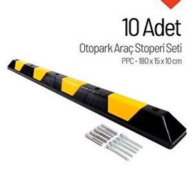 İleri Trafik PPC 180x15x10 cm 10 Adet Oto Park Araç Stoperi