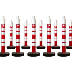İleri Trafik Reflektifli 10'lu Set 110x1200 mm Dubalı Uyarı Dikmesi
