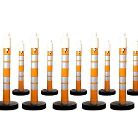 İleri Trafik Reflektifli 10'lu Set 110x1200 mm Dubalı Uyarı Dikmesi