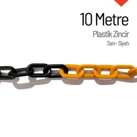 İleri Trafik Sarı Siyah 10 m Plastik Zincir