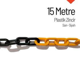 İleri Trafik Sarı Siyah 15 m Plastik Zincir