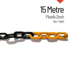 İleri Trafik Sarı Siyah 15 m Plastik Zincir