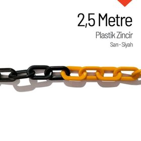 İleri Trafik Sarı Siyah 25 m Plastik Zincir
