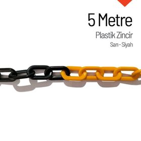 İleri Trafik Sarı Siyah 5 m Plastik Zincir