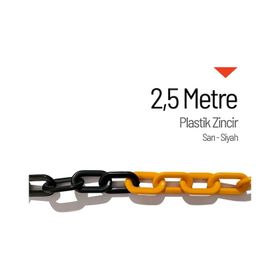İleri Trafik Sarı Siyah 5 m Plastik Zincir