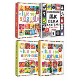 İlk 100 Sözcük + Ilk 100 Hayvan + Ilk 100 Sebze Meyve + Bebeğimin Ilk Zeka Kartları - Diytoy Eğitim Seti