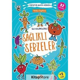 İlk Kelimelerle Sağlıklı Sebzeler - Yapıştır Boya Öğren - Cik Cik Yayınları