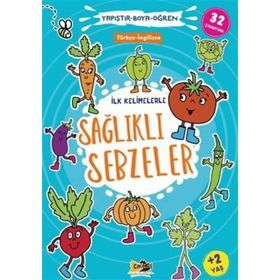 İlk Kelimelerle Sağlıklı Sebzeler - Yapıştır Boya Öğren - Cik Cik Yayınları