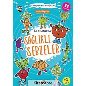 İlk Kelimelerle Sağlıklı Sebzeler - Yapıştır Boya Öğren - Cik Cik Yayınları