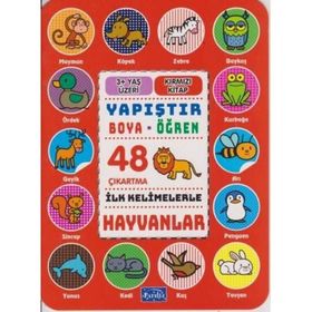 İlk Kelimelerle Sevimli Hayvanlar - Yapıştır Boya Öğren - Cik Cik Yayınları
