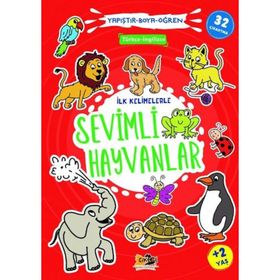 İlk Kelimelerle Sevimli Hayvanlar - Yapıştır Boya Öğren - Cik Cik Yayınları