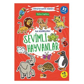İlk Kelimelerle Sevimli Hayvanlar - Yapıştır Boya Öğren - Cik Cik Yayınları