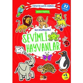 İlk Kelimelerle Sevimli Hayvanlar - Yapıştır Boya Öğren - Cik Cik Yayınları