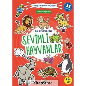 İlk Kelimelerle Sevimli Hayvanlar - Yapıştır Boya Öğren - Cik Cik Yayınları