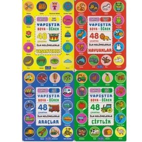 İlk Kelimelerle Yapıştır Boya Öğren 4 Kitap Set Yaşantımız-Araçlar-Çiftlik-Hayvanlar - Parıltı Yayınları