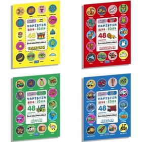 İlk Kelimelerle Yapıştır Boya Öğren Seti - 4 Kitap Takım - Parıltı Yayınları