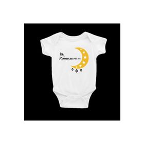 İlk Ramazan'ım Baskılı Beyaz Bebek Zıbını