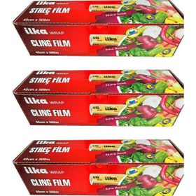 İlka 3 Paket 45 cm 500 mt Şeffaf Mutfak Rulo Streç Film Folyo