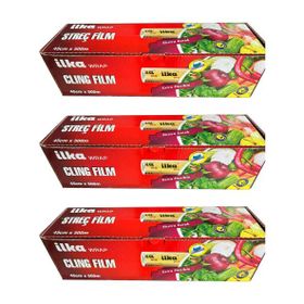 İlka 3 Paket 45 cm 500 mt Şeffaf Mutfak Rulo Streç Film Folyo