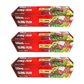 İlka 3 Paket 45 cm 500 mt Şeffaf Mutfak Rulo Streç Film Folyo