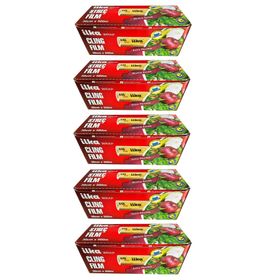 İlka 5 Paket 30 cm 500 mt Şeffaf Mutfak Rulo Streç Film Folyo
