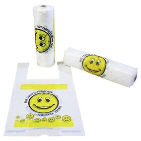 İlka Smile Baskılı Büyük Boy 100 Adet Hışır Poşet