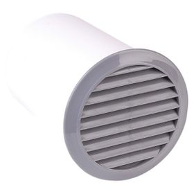 İloz 100 mm Çap Gri Yuvarlak Dış Duvar Izgara ve 15 cm Bağlantı Elemanı