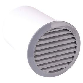 İloz 100 mm Çap Gri Yuvarlak Dış Duvar Izgara ve 15 cm Bağlantı Elemanı