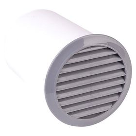 İloz 100 mm Çap Gri Yuvarlak Dış Duvar Izgara ve 15 cm Bağlantı Elemanı
