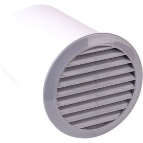 İloz 100 mm Çap Gri Yuvarlak Dış Duvar Izgara ve 15 cm Bağlantı Elemanı