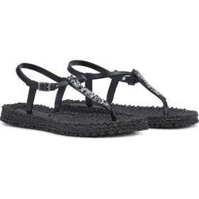 Ilse Jacobsen CHEERFUL10G Black Taşlı Siyah Kadın Parmak Arası Terlik