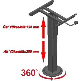 Ilse Technik 5756G06 Karavan ve Tekne Teleskopik Masa Ayağı