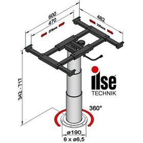 İlse Technik 5962G06 R822 Yükseklik Ayarlı Karavan Masa Ayaklığı