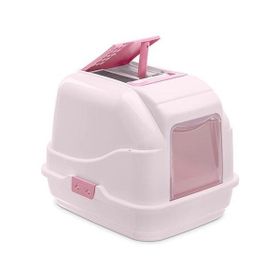 Imac Easy Cat Pembe Beyaz 50x40x40 cm Kapalı Kedi Tuvaleti