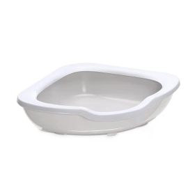 Imac Fred Bej Beyaz 51x51x15.5 cm Açık Köşe Kedi Tuvaleti