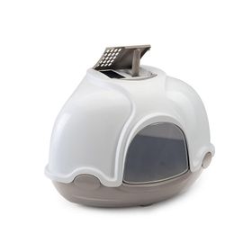 Imac Ginger Filtreli Köşeli Gri / Beyaz Kedi Tuvalet Kabı