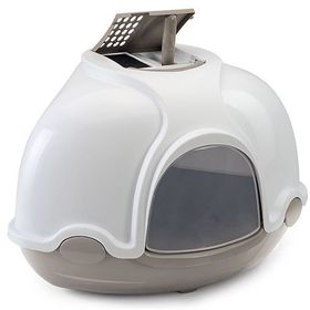 Imac Ginger Gri Ve Beyaz 52x52x44,5 cm Kapalı Kedi Tuvaleti