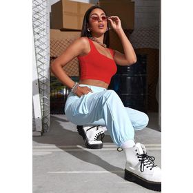 Imoda CTBZ2557 Kırmızı Kadın Askılı Crop Top Bluz