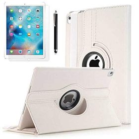 İmonya Apple iPad Pro 10.5 Dönebilen Standlı Koruyucu Deri Beyaz Kılıf