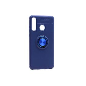 İmonya Huawei P30 Lite Mueral Ravel Pembe Yüzüklü Siyah Silikon Kılıf