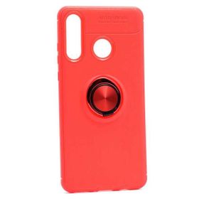 İmonya Huawei P30 Lite Mueral Ravel Pembe Yüzüklü Siyah Silikon Kılıf