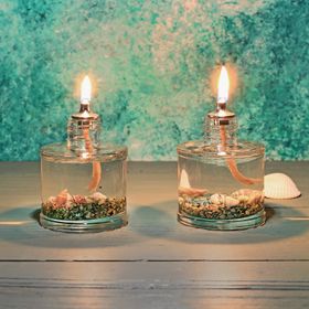 İmperiums 2'li Ocean Green Cylinder Dekoratif Kandil Mum