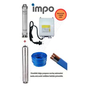 İmpo SK 415/08 Krom Başlıklı Derin Kuyu 3 Hp Monofaze Motorlu 35 mt Kablolu Panolu Dalgıç Pompa