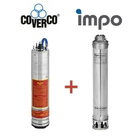 İmpo SK406-13 2 HP Krom Başlıklı 15 MT Yassı Kablolu ve Panolu 40 mt Halatlı Çift Vanalı Dalgıç Pompası