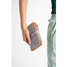 ImPolo Solin Gri Taba 10x18.5 cm Kadın El ve Cep Cüzdanı